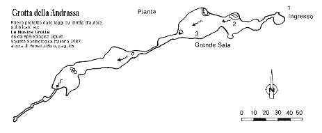 Grotta dell'Andrassa - Pianta